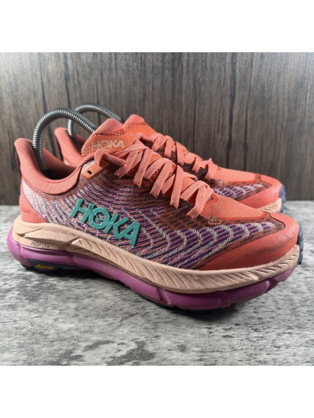 Hoka One One Women's Size 6 B Mafate Speed 4 Trail Running Shoes Sneakers Peach